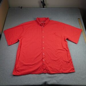 Bamboo Cay Shirt Mens 4XL Red Orange Tropical Casual Short Sleeve Button Up